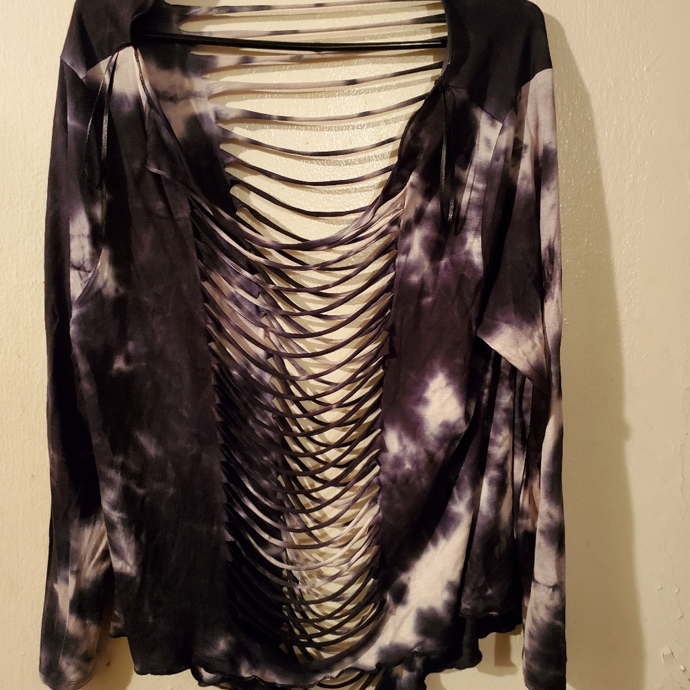 Slashed Tie-Dye Top
